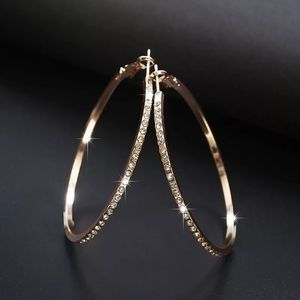 ♡Rhinestone Circle hoop new Big Circle Earrings♡